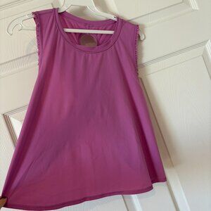 Lululemon Fast As Light Tank SE Frilled MGLO Magenta Glow SZ 10